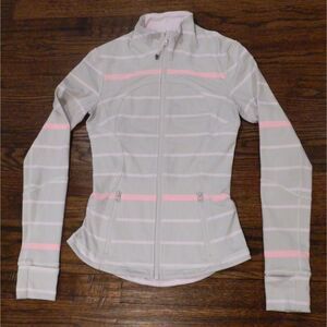 Lululemon Athletica Pink Multi Stripe Forme Jacket Women's Size 4